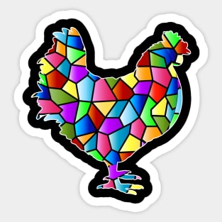 Chicken Colorful Piece Sticker